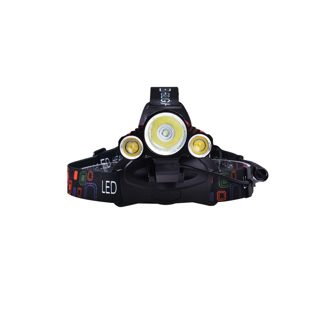 TONPOP 3000 Lumen Rechargeable Headlamp - Ultra Bright LED Headlight with Long Range, Lithium Battery for Night Fishing, Mining, Hiking & Outdoor Activities (Black)
