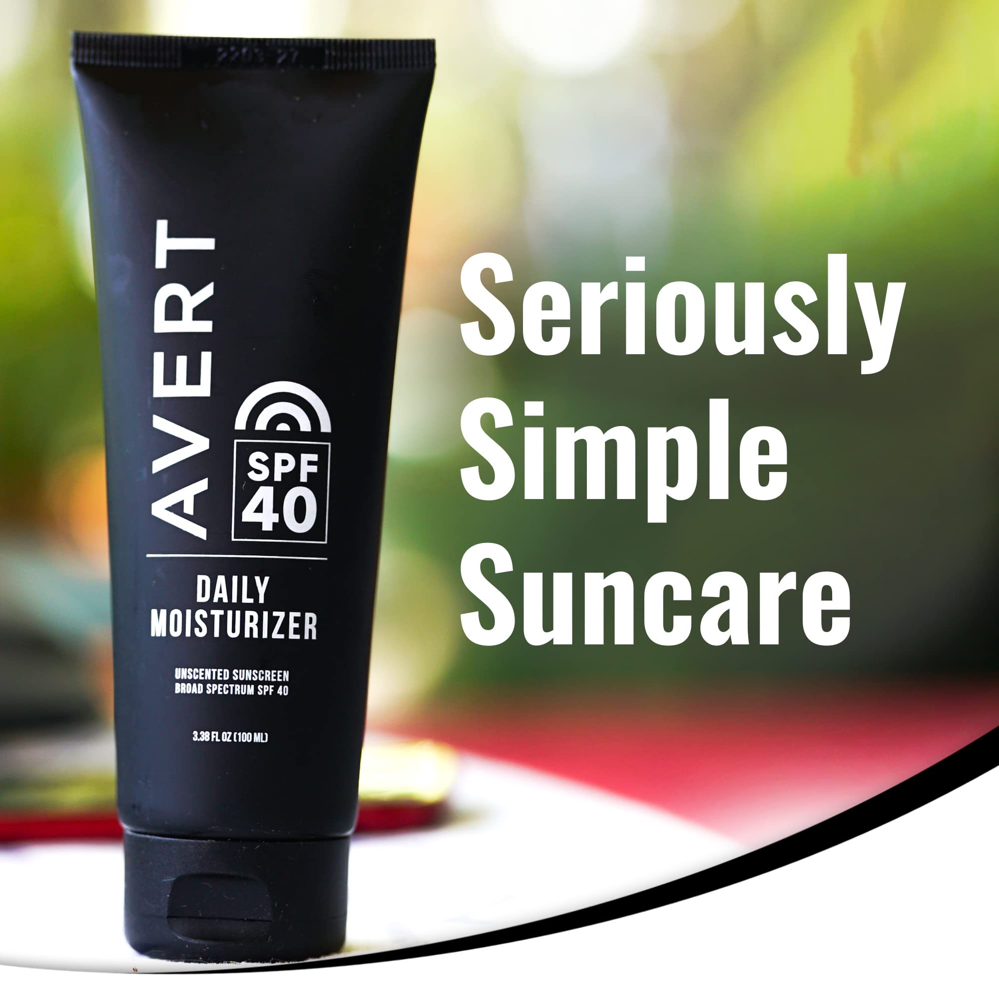 AVERT SPF 40 Moisturizing Face Sunscreen - Unscented, Octinoxate & Oxybenzone Free, Ultra Lightweight, No White Cast, Travel Size | Daily Sun Protection for Sensitive Skin, Perfect for Outdoor Activities & Travel