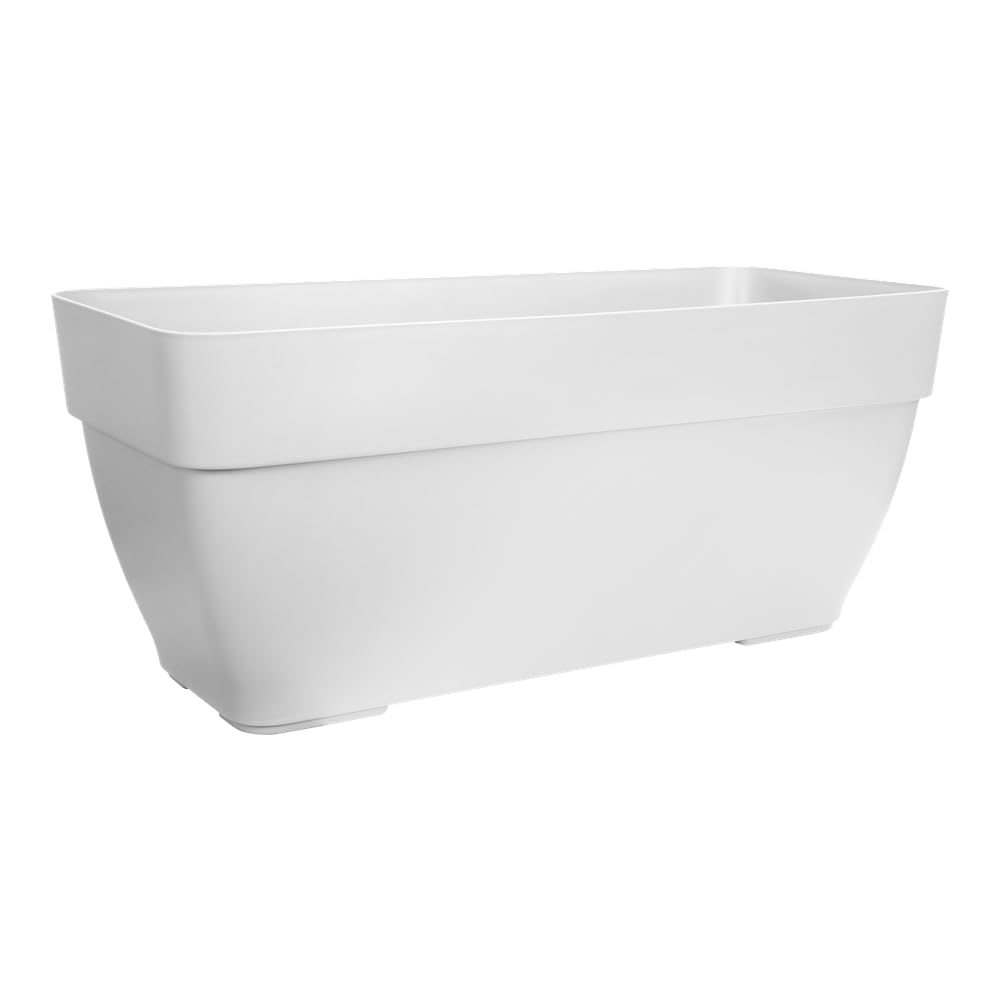 elho Vibia Campana Trough 80 - White Recycled Outdoor Planter - 30.1