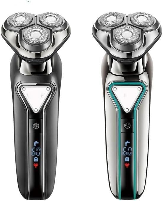 Men's Electric Shaver - Waterproof Wet/Dry Rechargeable Beard Trimmer with LCD Display for Smooth Shaving at Home, Travel & Gym