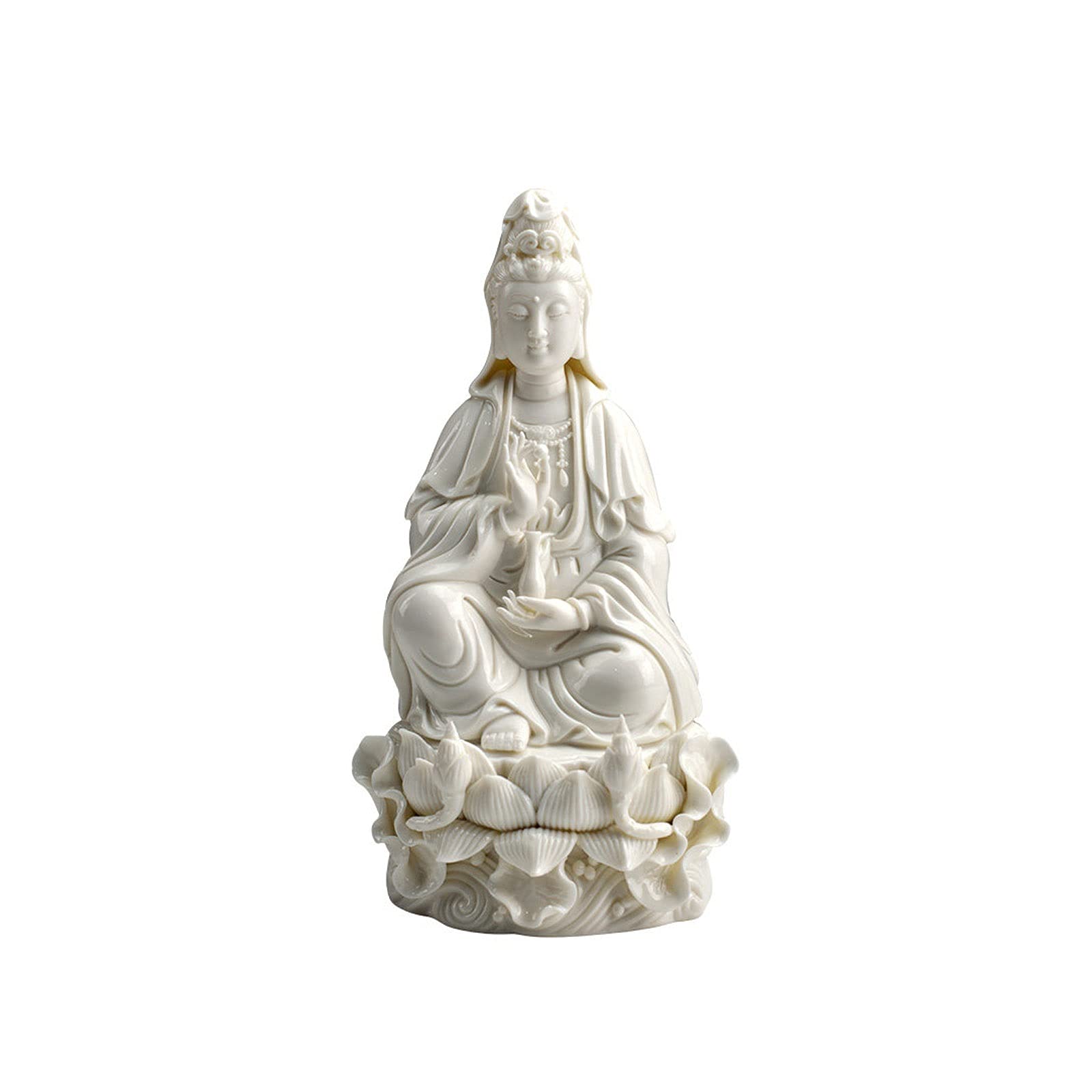 Ceramic Seated Buddha Statue - Indoor & Outdoor Zen Decor for Garden, Yard, Patio, Deck, Porch - Spiritual Home & Meditation Space Decoration
