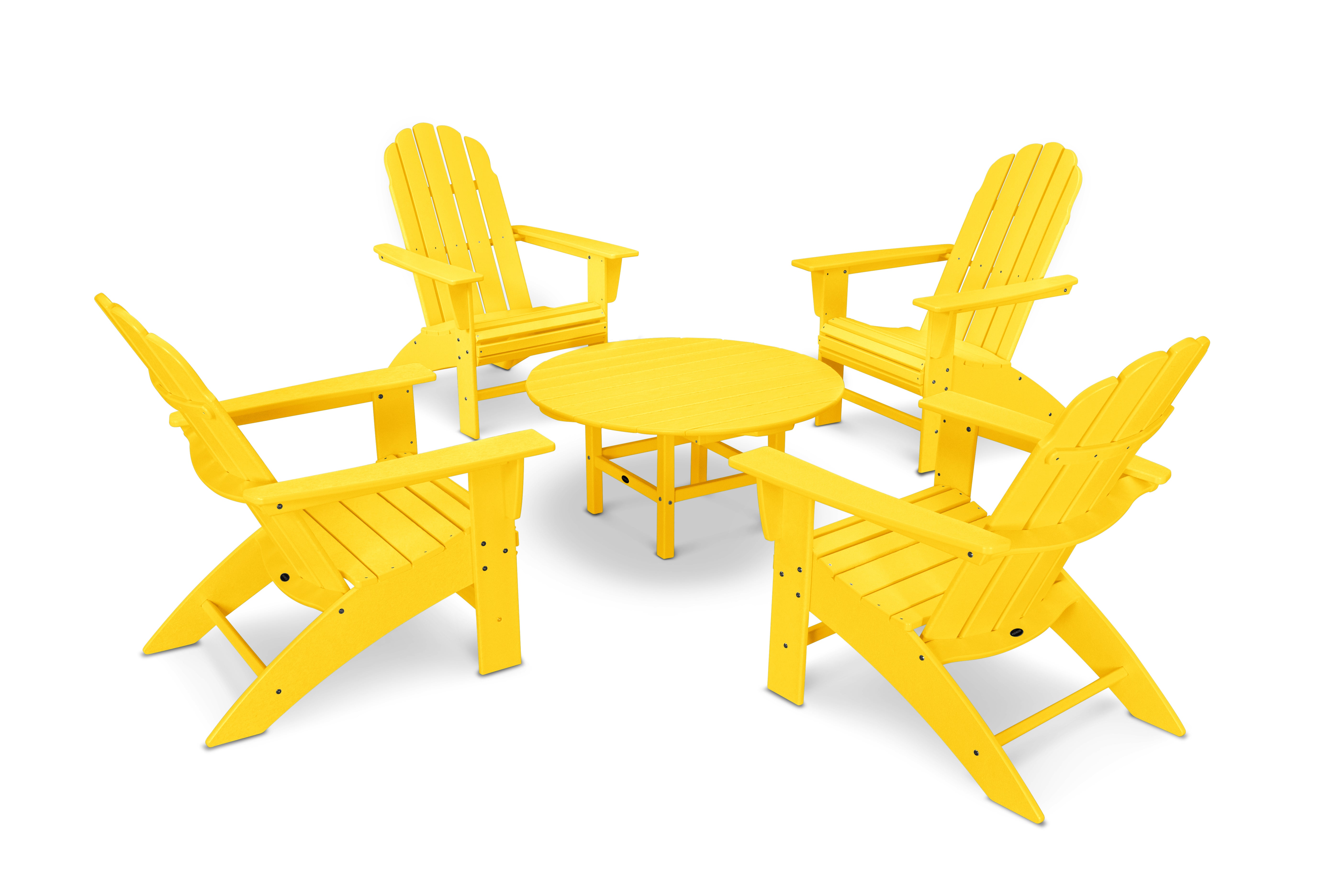POLYWOOD Vineyard 5-Piece Oversized Adirondack Outdoor Patio Furniture Set - Perfect for Backyard, Poolside & Garden Relaxation