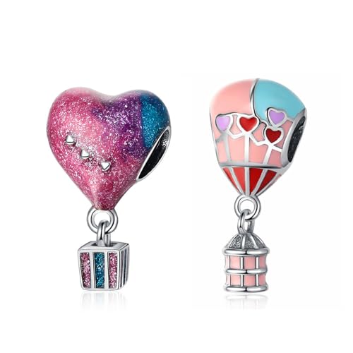 Heart Hot Air Balloon Charms