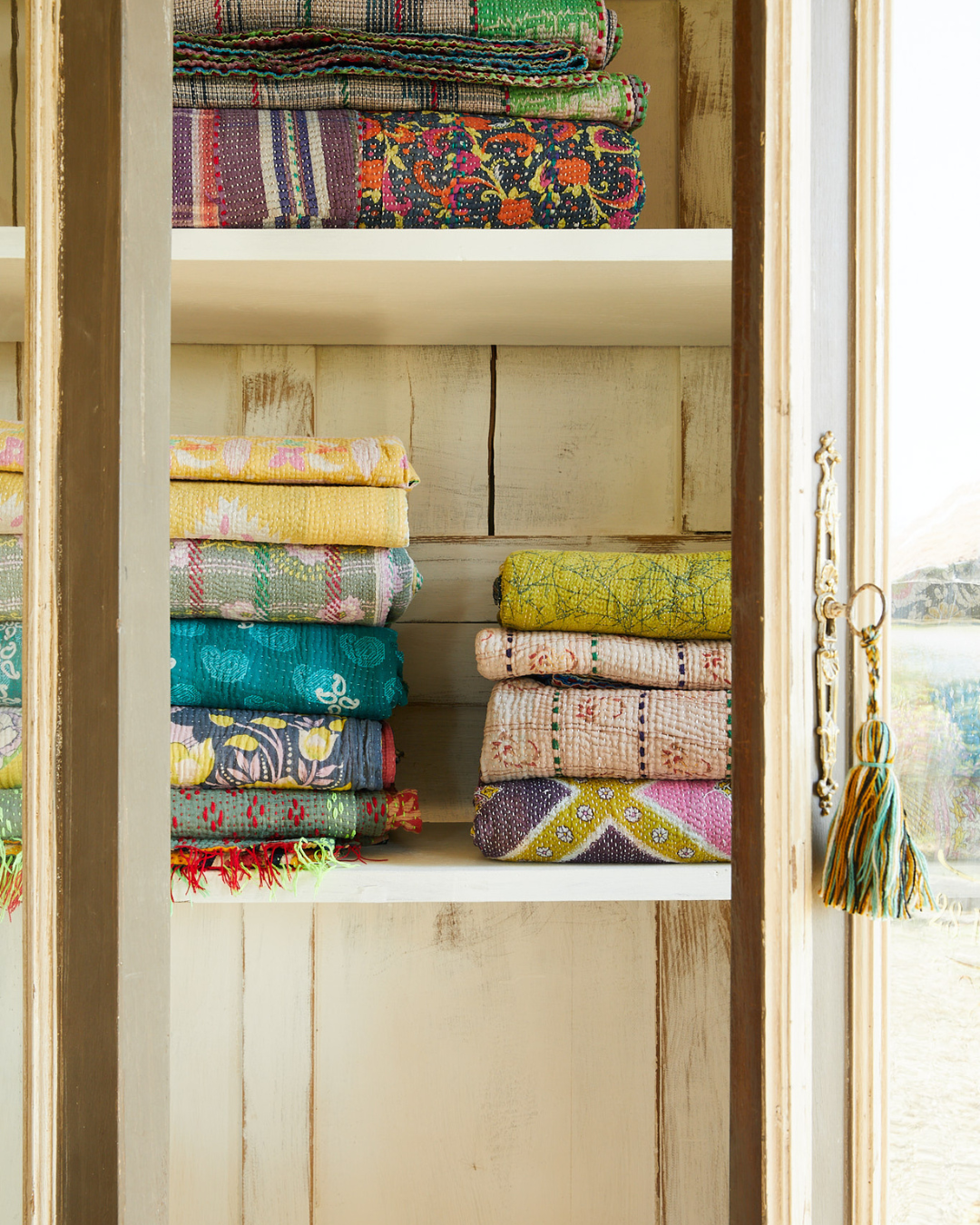 Premium Midweight Kantha Quilt No. 793 - Handmade Cotton Bedspread for Cozy Home Decor | Perfect for Bedroom, Living Room & Guest Room
