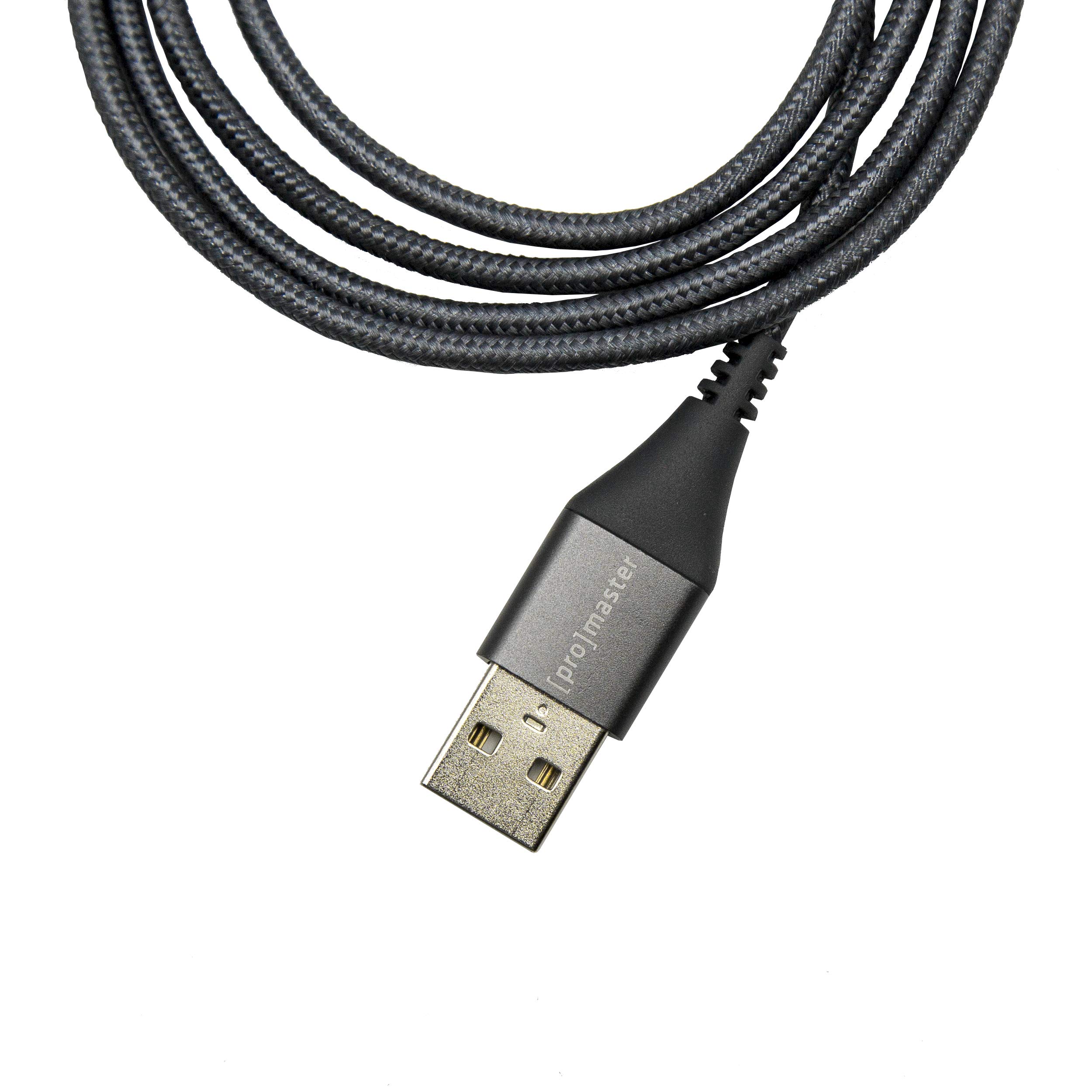 ProMaster 2m Lightning to USB A Cable - Fast Charging & Sync for iPhone, iPad - Durable Grey Cable for Home, Office & Travel
