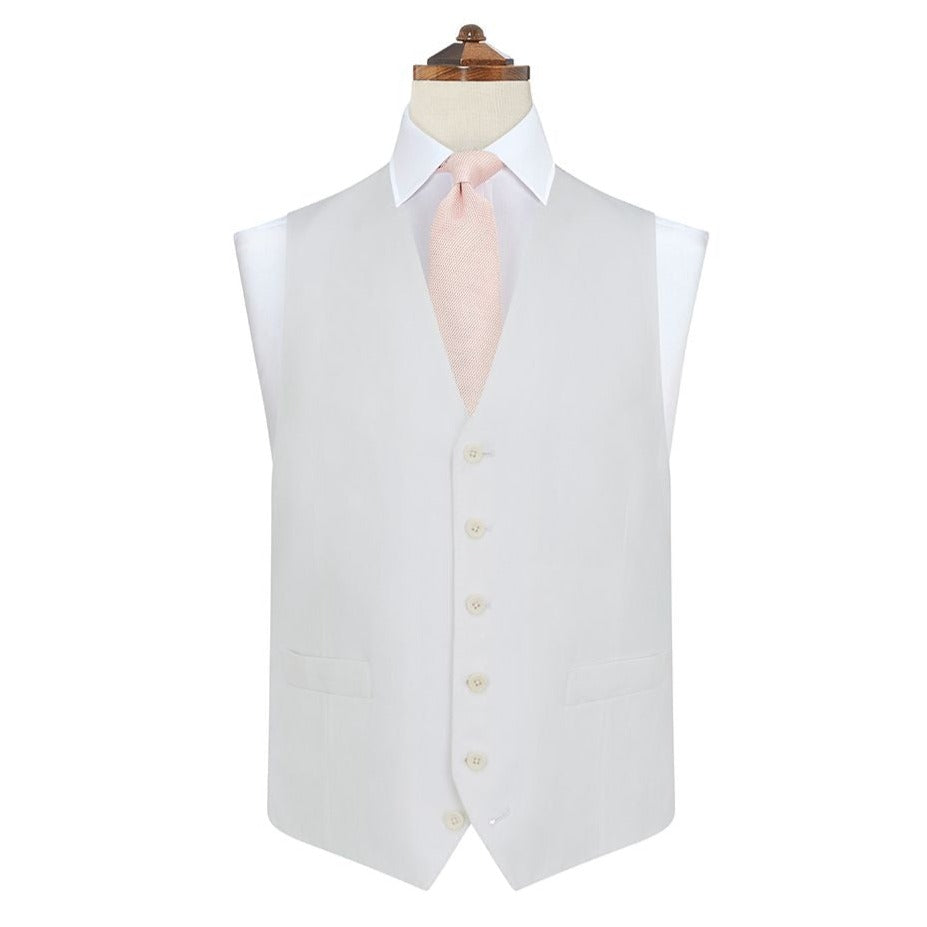 Hyde White Twill Linen Waistcoat for Men - Classic Formal Vest for Weddings, Business & Special Occasions