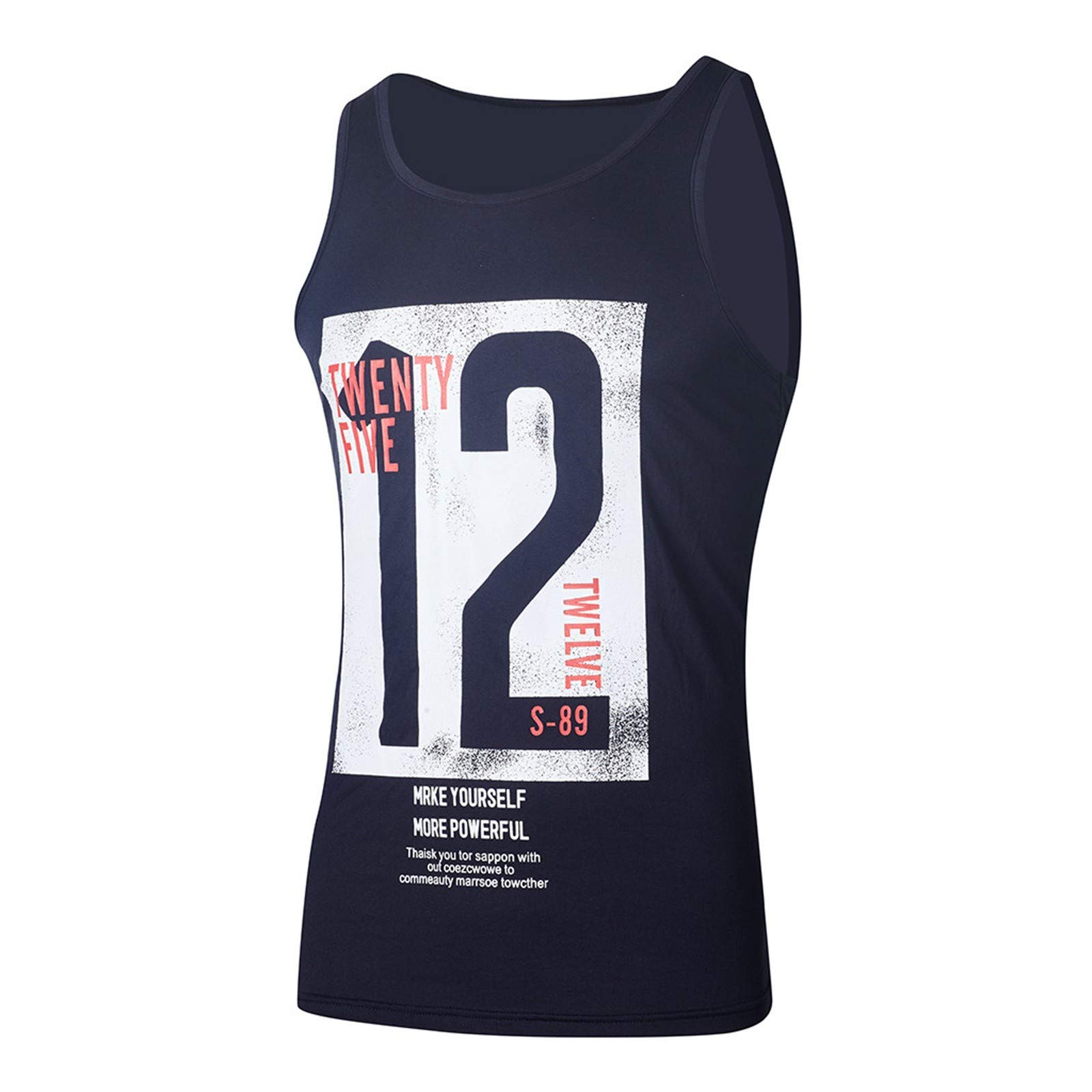 Men's Slim Fit Printed Polo Shirts - Fashion Letter Graphic Casual Sleeveless Tank Top for Summer Outfits, Gym, and Beach Wear | Breathable & Comfortable