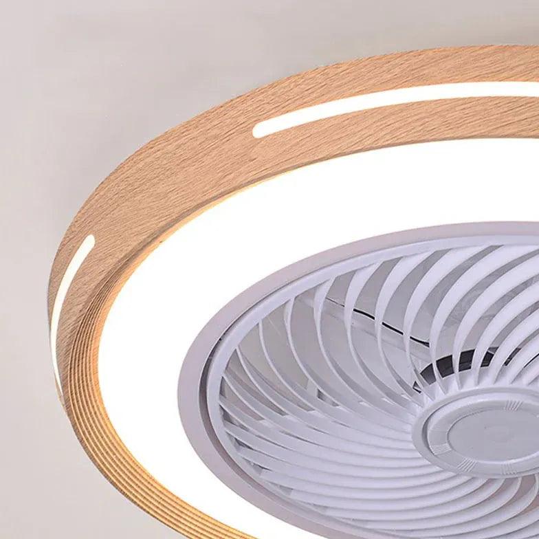 Silent Modern Wooden Ceiling Fan with LED Light - Energy Efficient 52 Inch Indoor/Outdoor Cooling Fan for Bedroom, Living Room, Patio