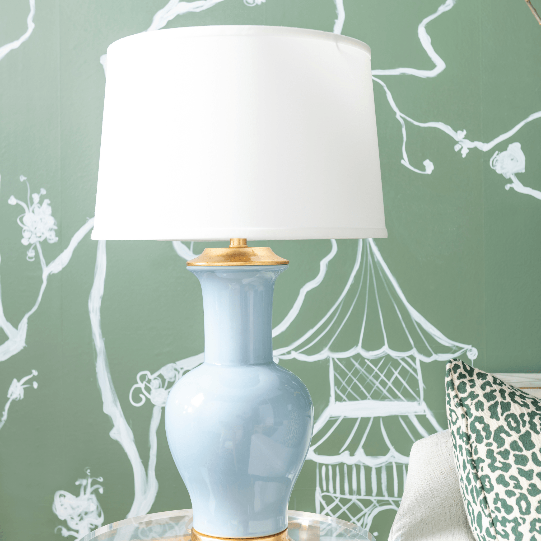 Handmade Acacia Wood Porcelain Lamp Base - Elegant Home Decor for Living Room, Bedroom & Office Lighting
