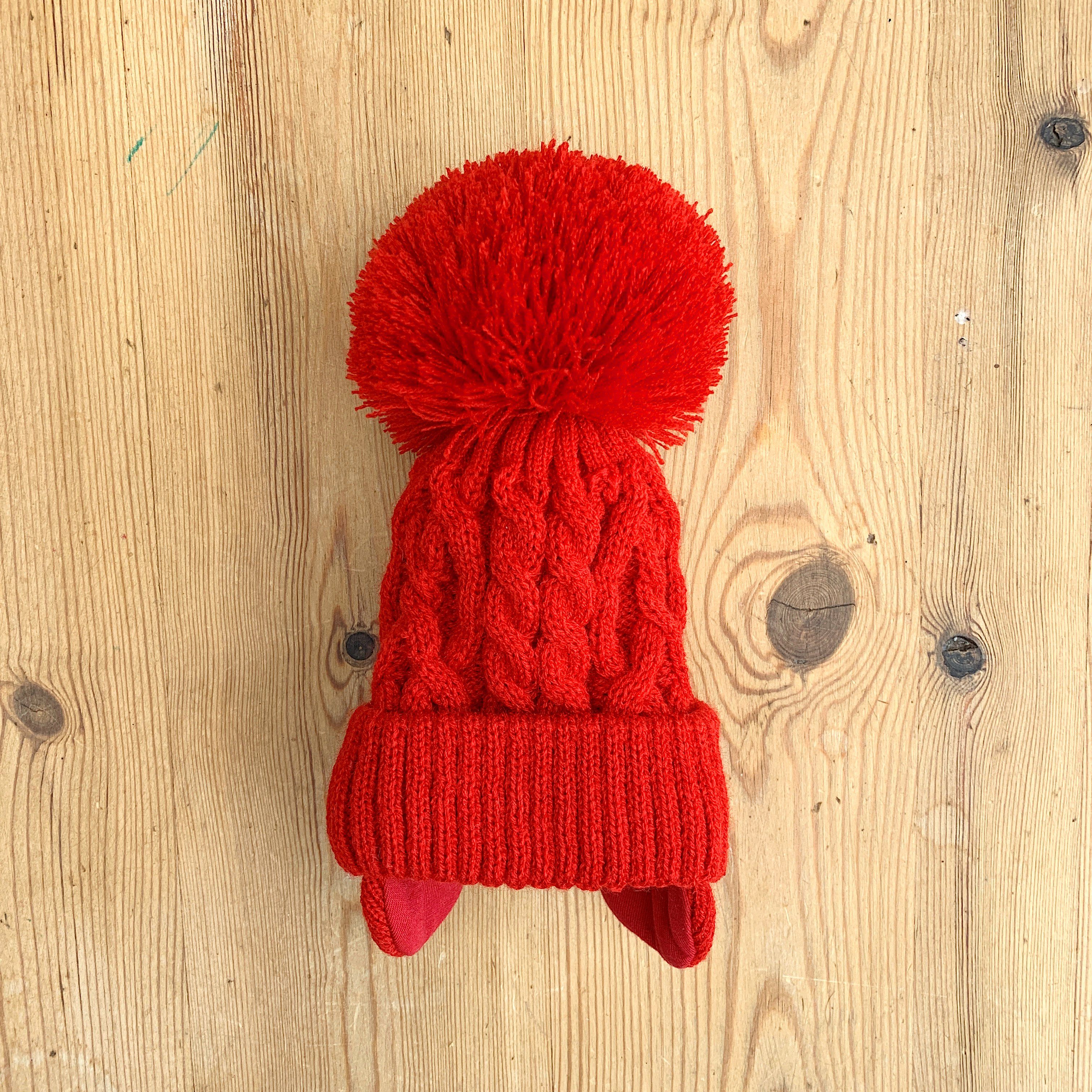 Cozy Cable Knit Pom Pom Hat with Ear Flaps - Winter Beanie for Women & Men - Perfect for Skiing, Snowboarding & Cold Weather Activities