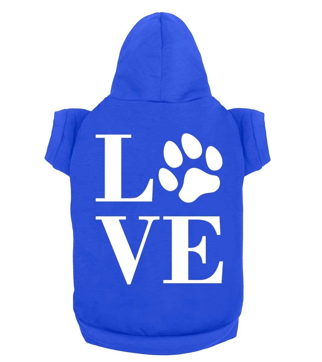 Funny Dog Hoodies with Love Paw Print - Cute Pet Puppy Cat Sweatshirt | Soft Breathable Dog Clothes for Small & Large Dogs | Perfect for Outdoor Walks, Pet Parties & Photo Shoots | Royal Blue (Medium)