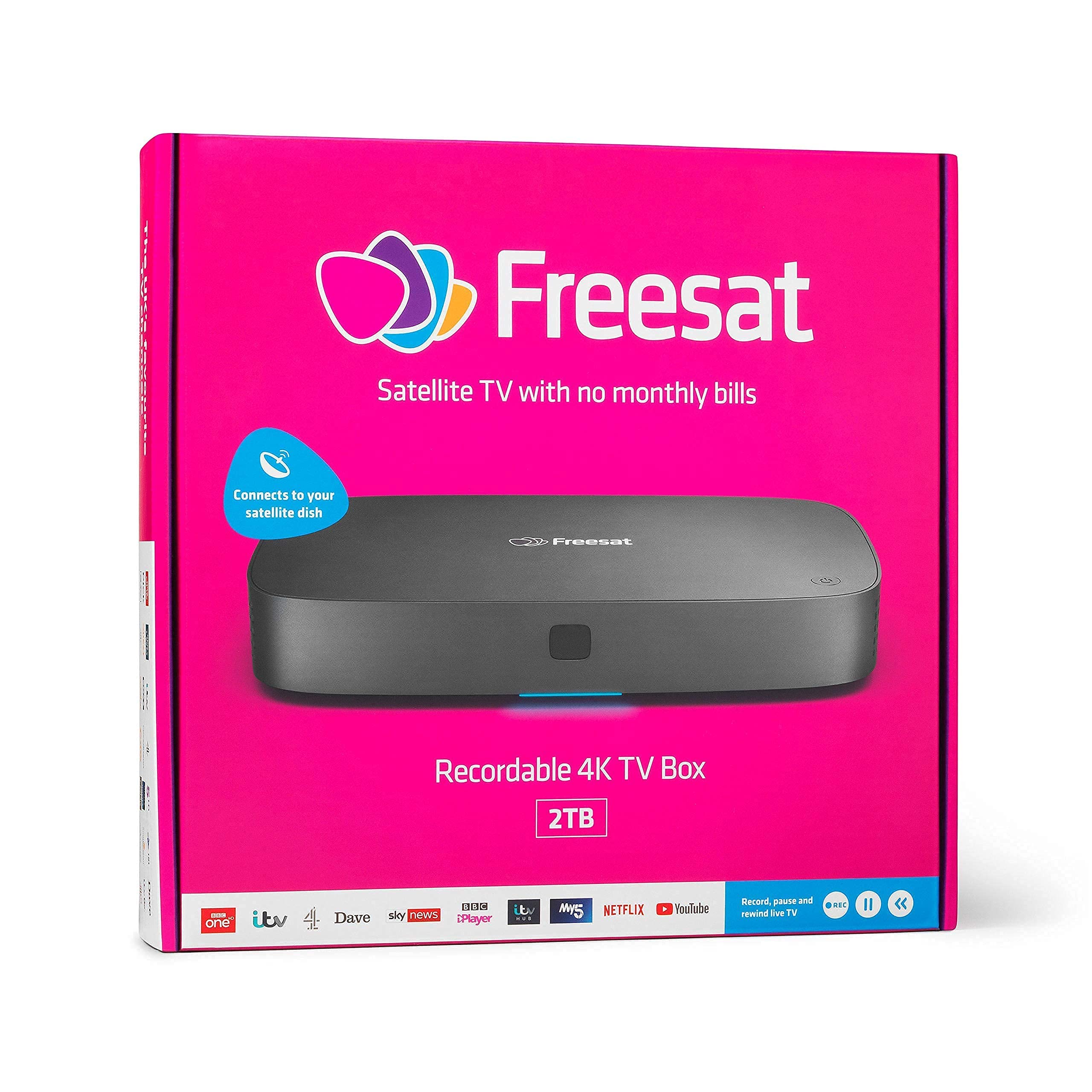 Freesat 4K Ultra HD Recorder TV Box with 2TB Hard Drive - Watch & Record Live TV, Movies, Sports | Perfect for Home Entertainment & Streaming