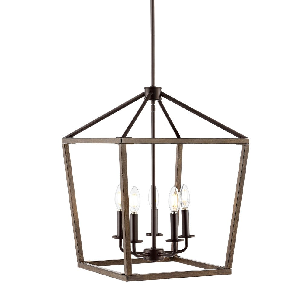 Oria 10-Inch Iron Farmhouse Industrial LED Pendant Light - Rustic Vintage Ceiling Lighting Fixture for Kitchen Island, Dining Room, Entryway, Porch & Patio