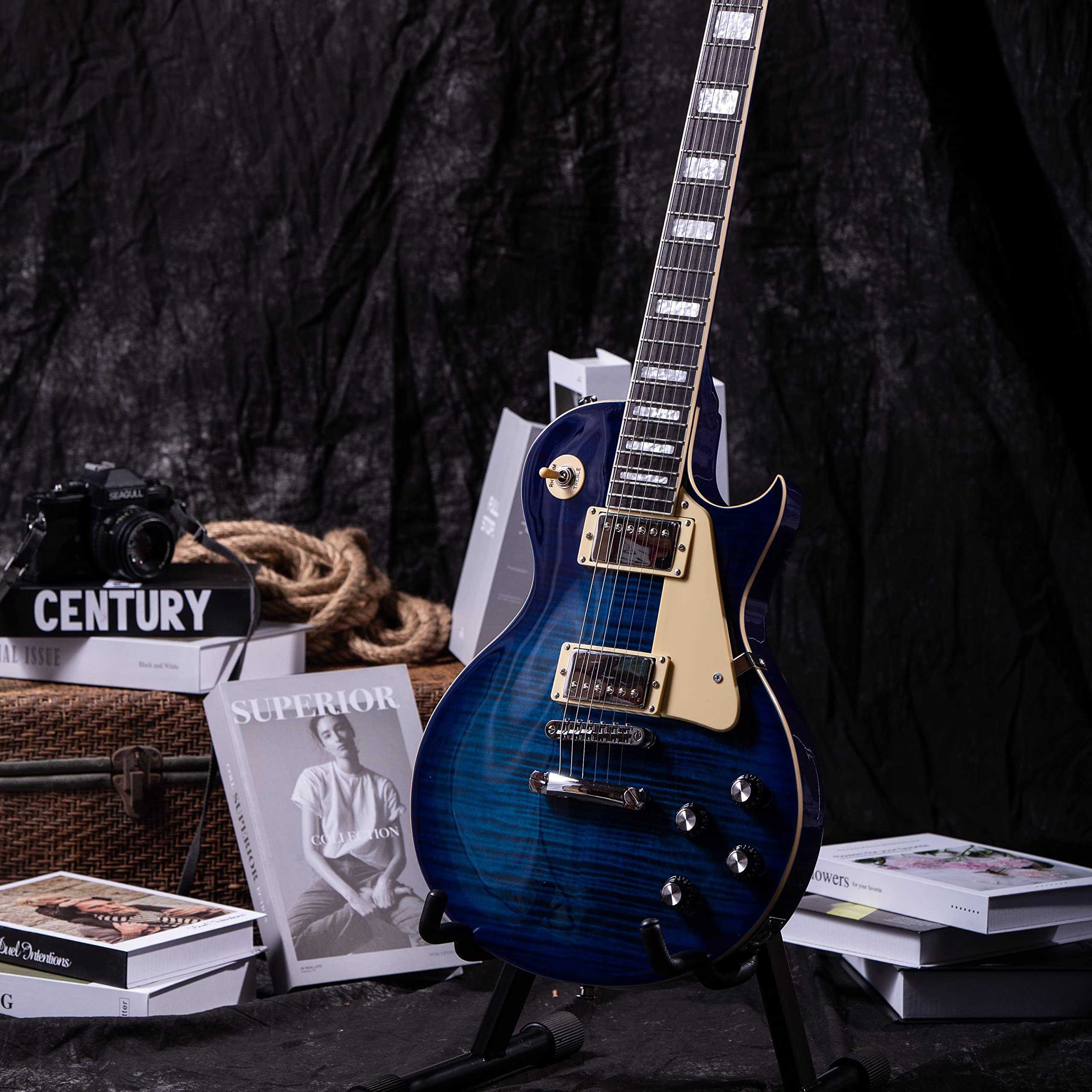 GROTE Solid Body Electric Guitar with Gigbag LPYS-006 - Perfect for Beginners, Practice & Live Performances
