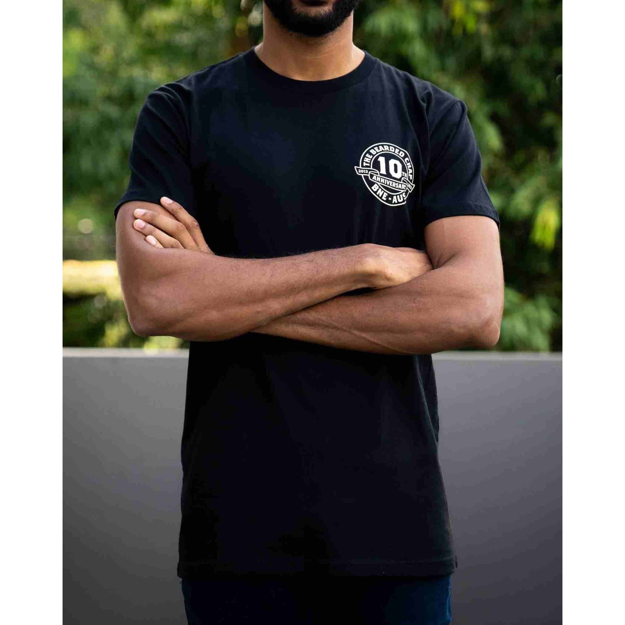The Bearded Chap 10th Anniversary Trademark T-Shirt - Premium Cotton Tee for Men - Perfect for Casual Wear, Gifts & Special Occasions