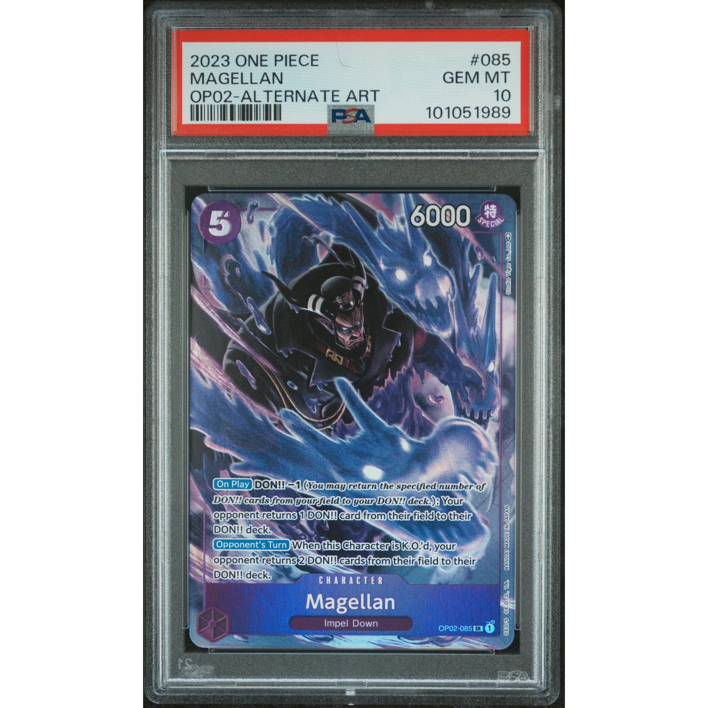 2023 One Piece Paramount War Magellan 085 PSA 10 Graded Trading Card - Rare Anime Collectible for Fans & Card Game Players (Perfect for Display, Gaming & Investment)