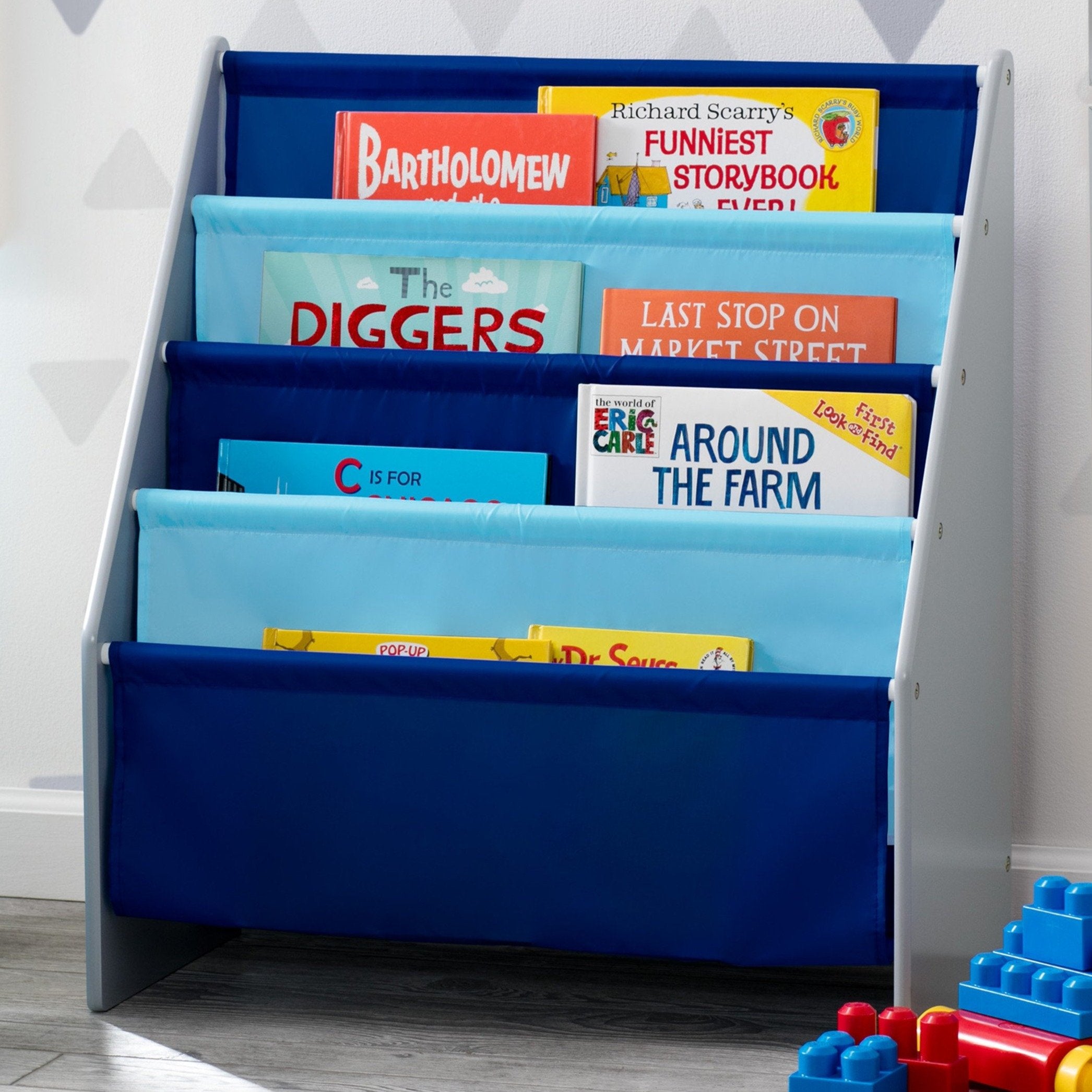 Kids Sling Book Rack - Adjustable Wall-Mounted Bookshelf for Children's Room - Perfect for Bedroom, Nursery & Classroom Organization