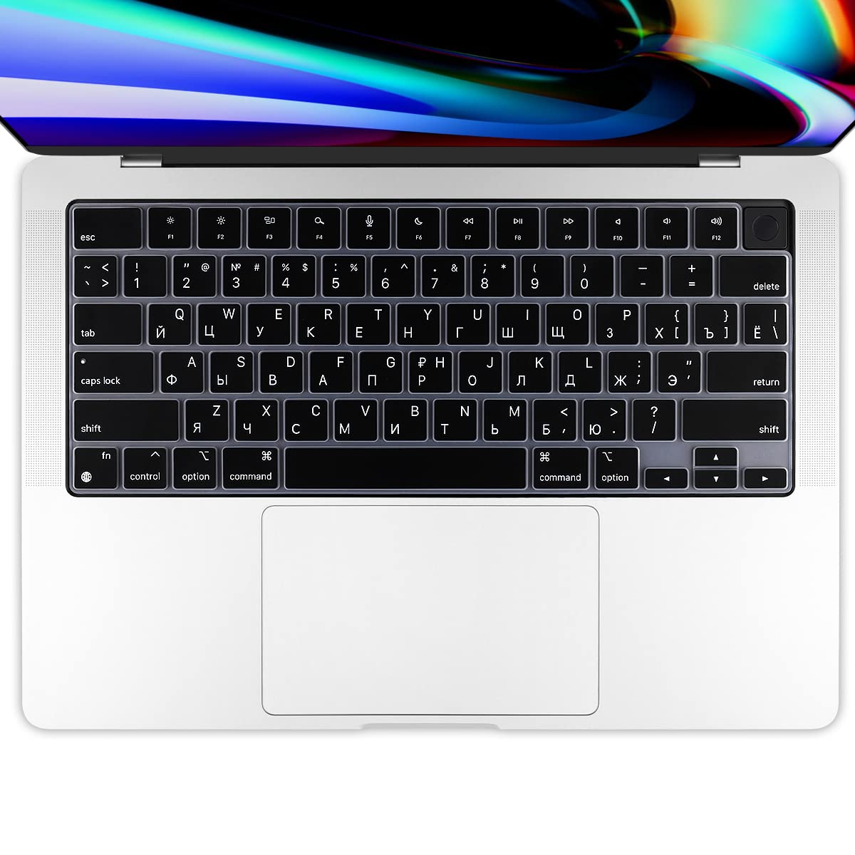 Russian Black Soft Silicone Keyboard Cover for MacBook Air 13.6