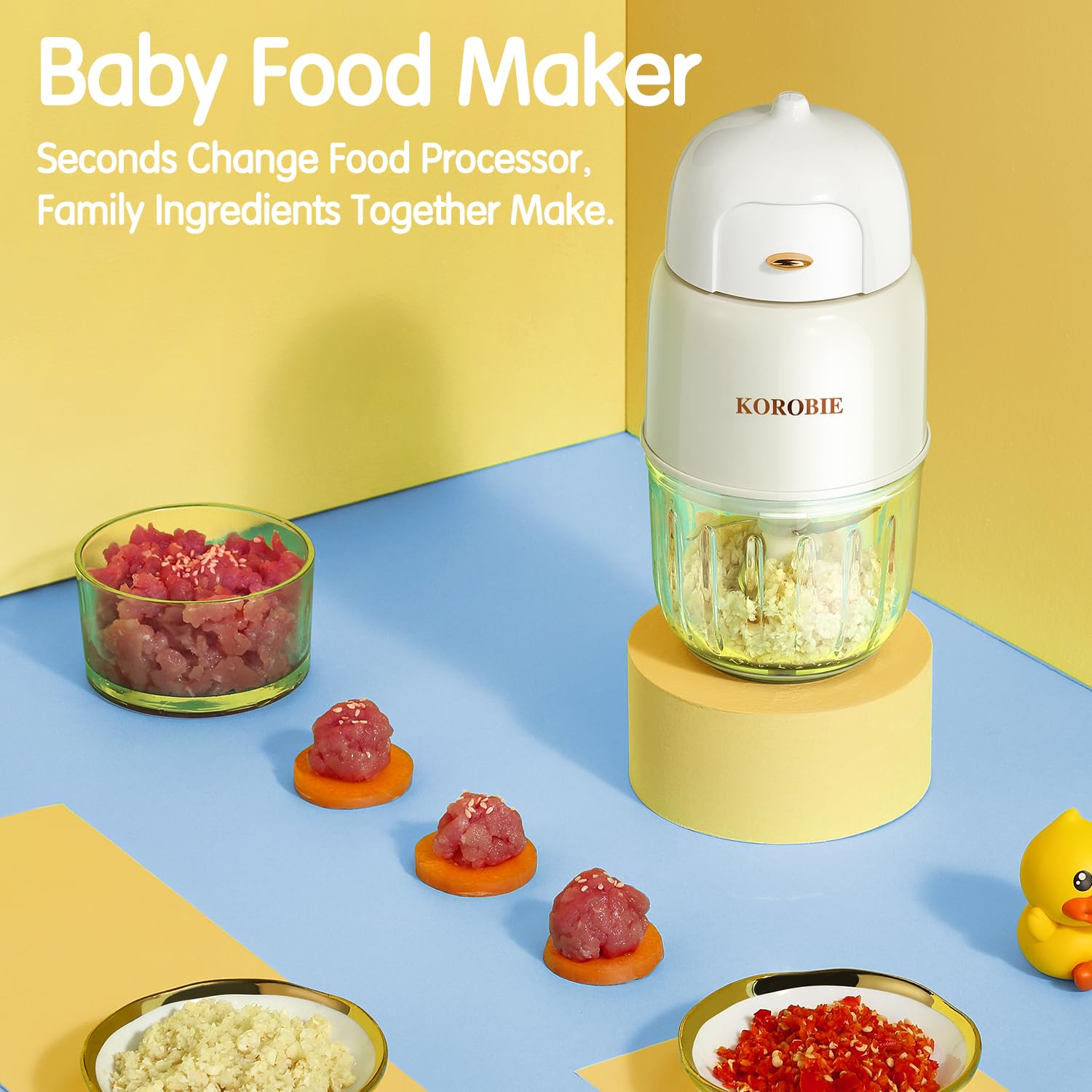 Baby Food Maker & Processor - Fresh Homemade Puree for Fruits, Vegetables & Meat | Nutritious Meals for Infants & Toddlers | Easy to Use & Clean | Perfect for Home, Travel & Daycare (White)