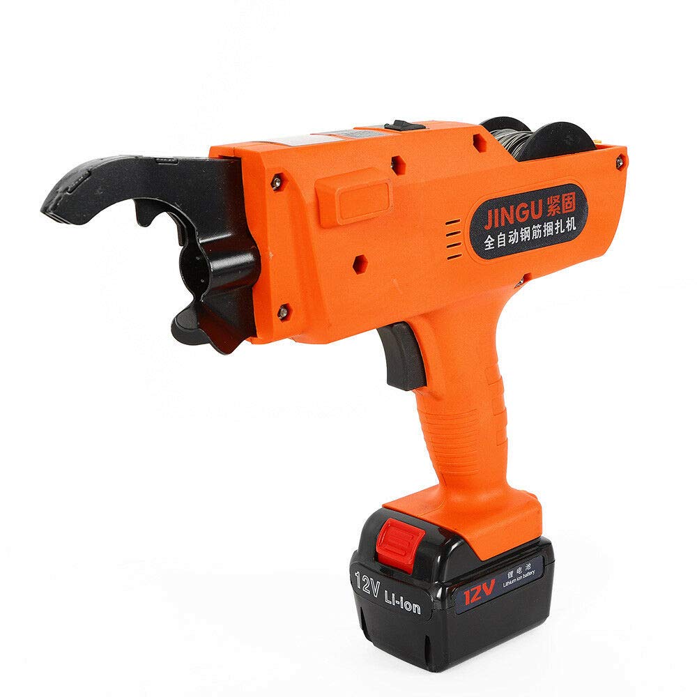 12V Rechargeable Automatic Rebar Tier Tool - Electric Rebar Tying Machine for 30-60mm Steel Bars | Construction Strapping Kit for Faster Building Projects | Perfect for Concrete Reinforcement & DIY Home Improvement