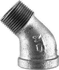 3/4 Inch Galvanized Steel 45 Degree Street Elbow - G124K GS309 45 12 - Heavy Duty Plumbing Fitting for Water Supply, Gas Lines & Outdoor Pipe Connections