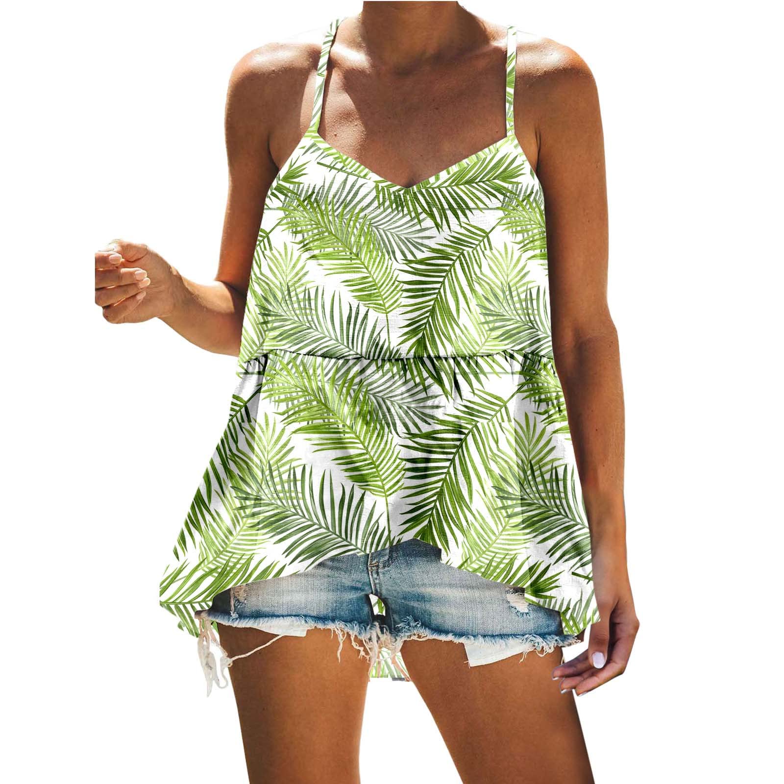 Women's Summer Tops - Sexy Sleeveless Tank Tops, Trendy Loose Fit T-Shirts & Cute Tunic Blouses for Beach Vacation & Casual Wear