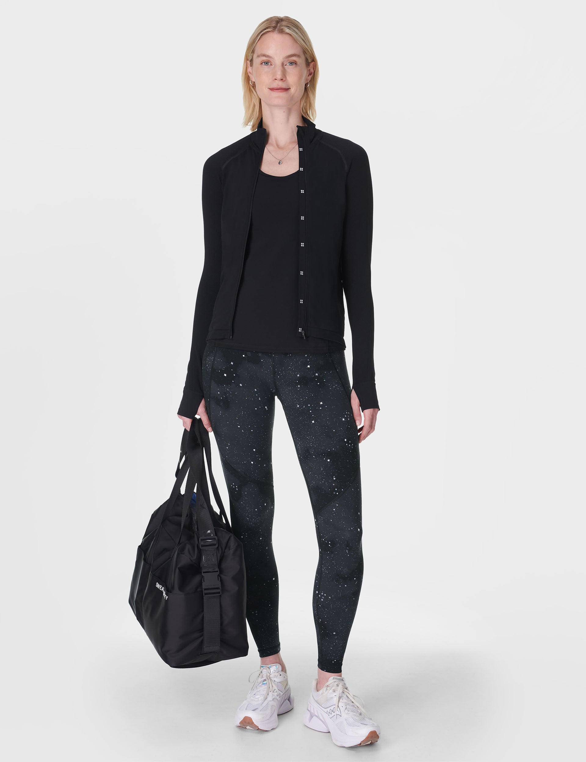 Seamless Workout Zip Up Hoodie for Athletes - Black | Gym, Running & Training Activewear