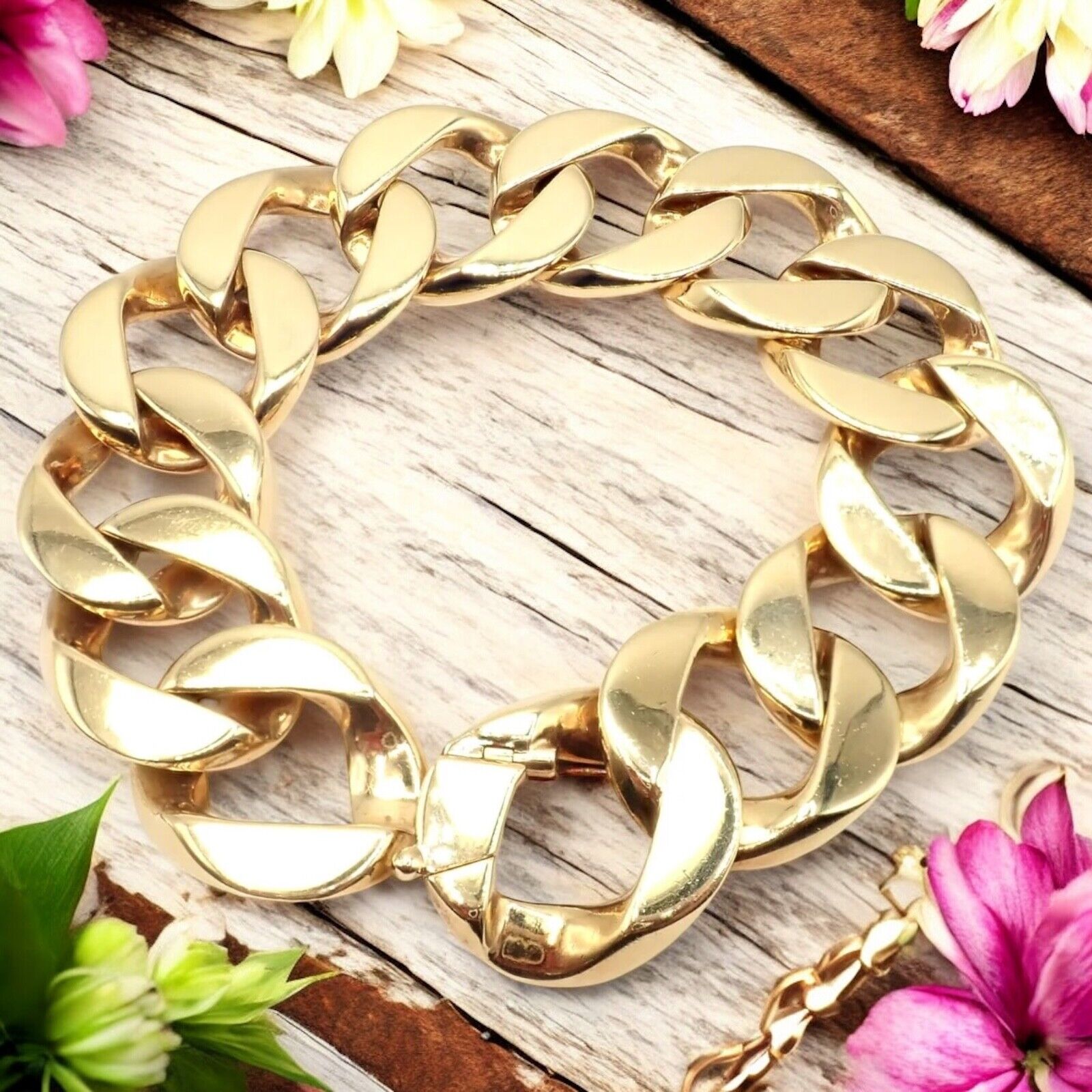 Authentic Vintage Tiffany & Co 18k Yellow Gold Heavy Curb Link Bracelet - Luxury Jewelry Gift for Women, Perfect for Weddings & Special Occasions
