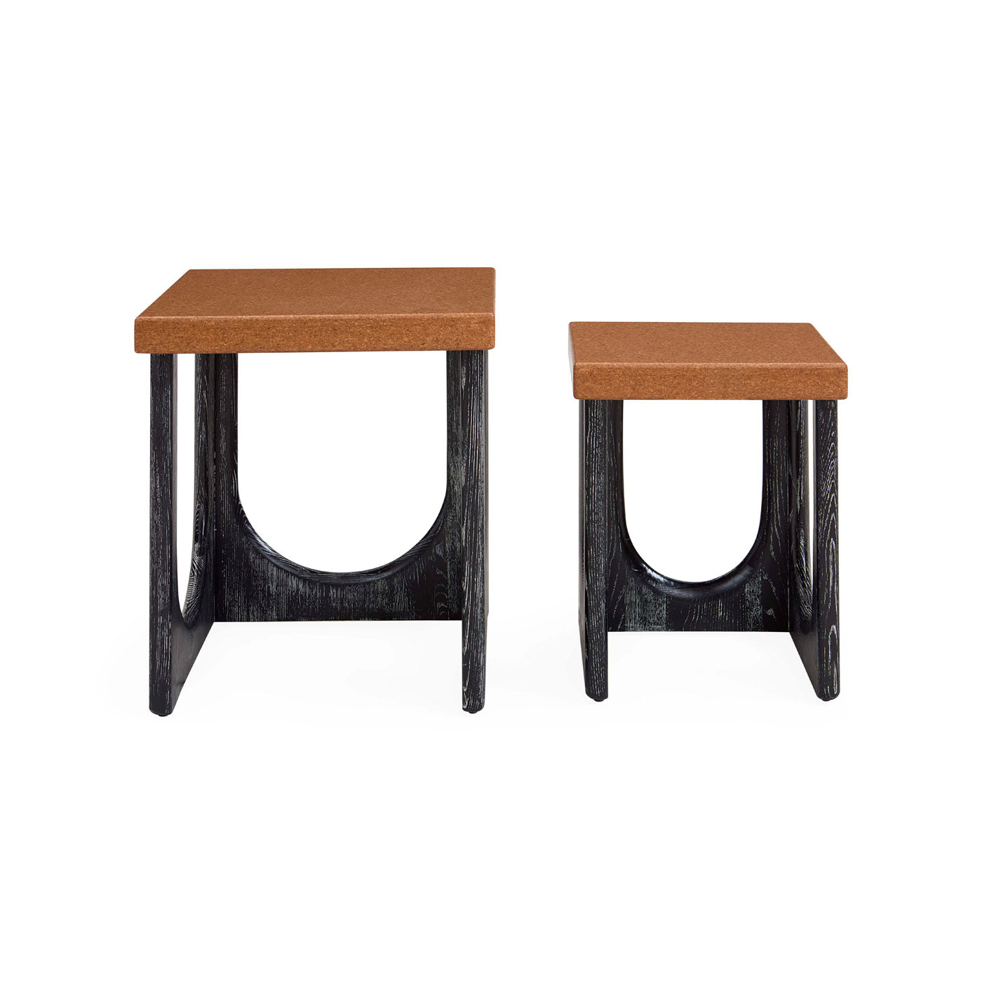 Coliseum Nesting Tables Set of 3 - Modern Space-Saving Side Tables for Living Room, Bedroom & Office - Wooden Stackable End Tables with Sturdy Metal Frame