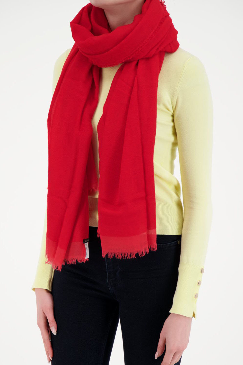 Faliero Sarti Premium Red Rugby Scarf - Soft Cashmere Blend Winter Wrap for Men & Women - Perfect for Cold Weather, Sports Games, and Fashion Accessories
