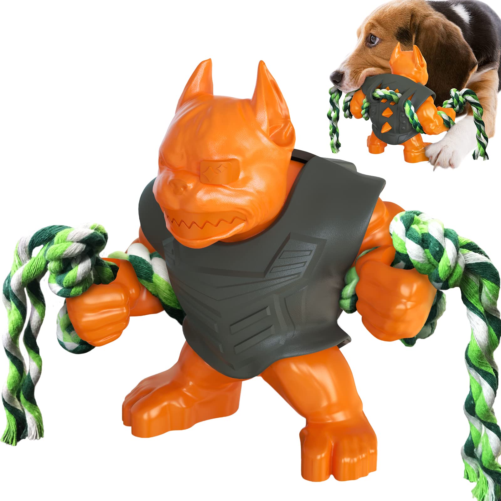 Indestructible & Durable Dog Chew Toys for Aggressive Chewers - Heavy Duty Large Dog Toys for Aggressive Dogs - Perfect for Playtime, Training & Teeth Cleaning