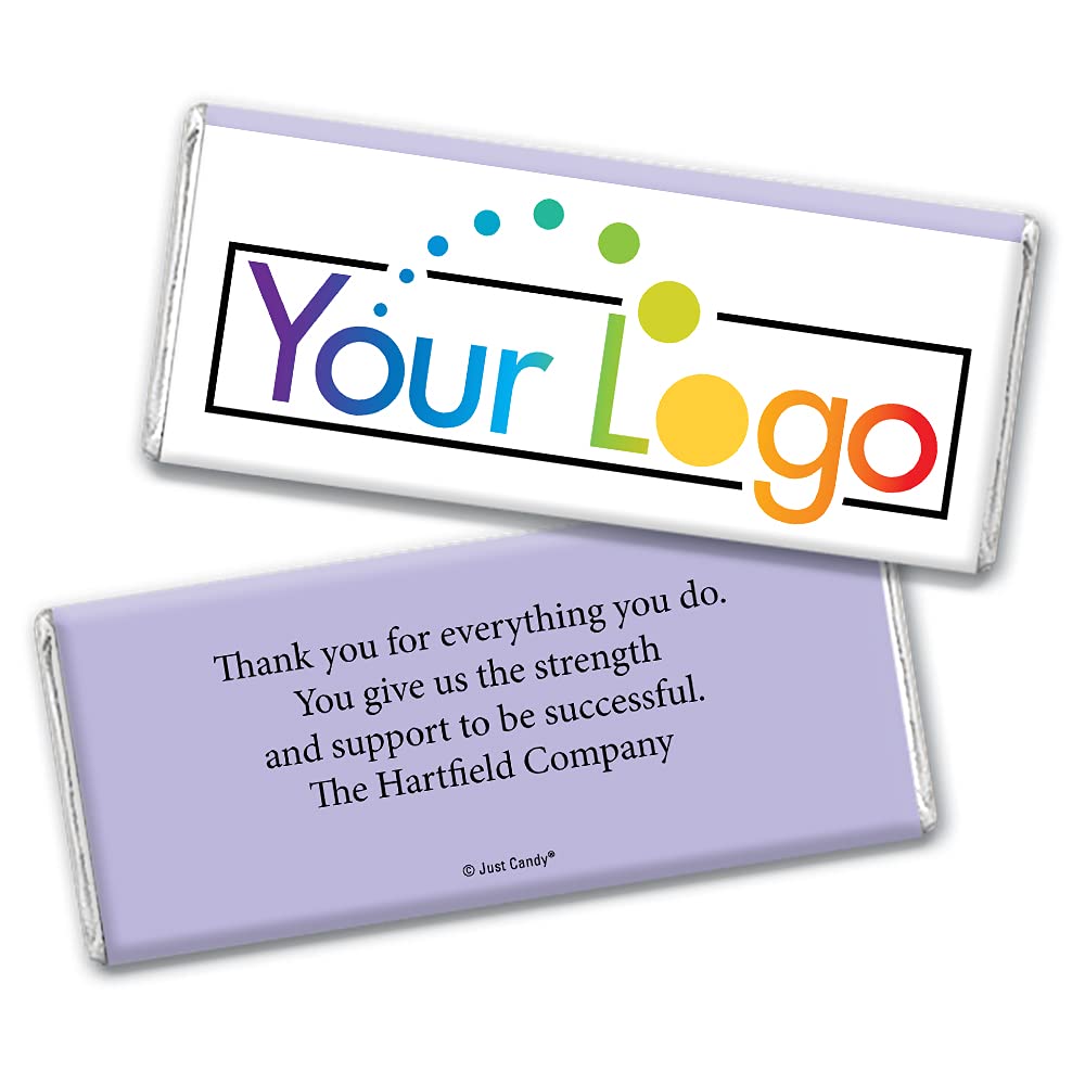50ct Custom Printed Chocolate Bars with Your Logo - Bulk Promotional Candy for Weddings, Corporate Events & Party Favors - Lavender Scented