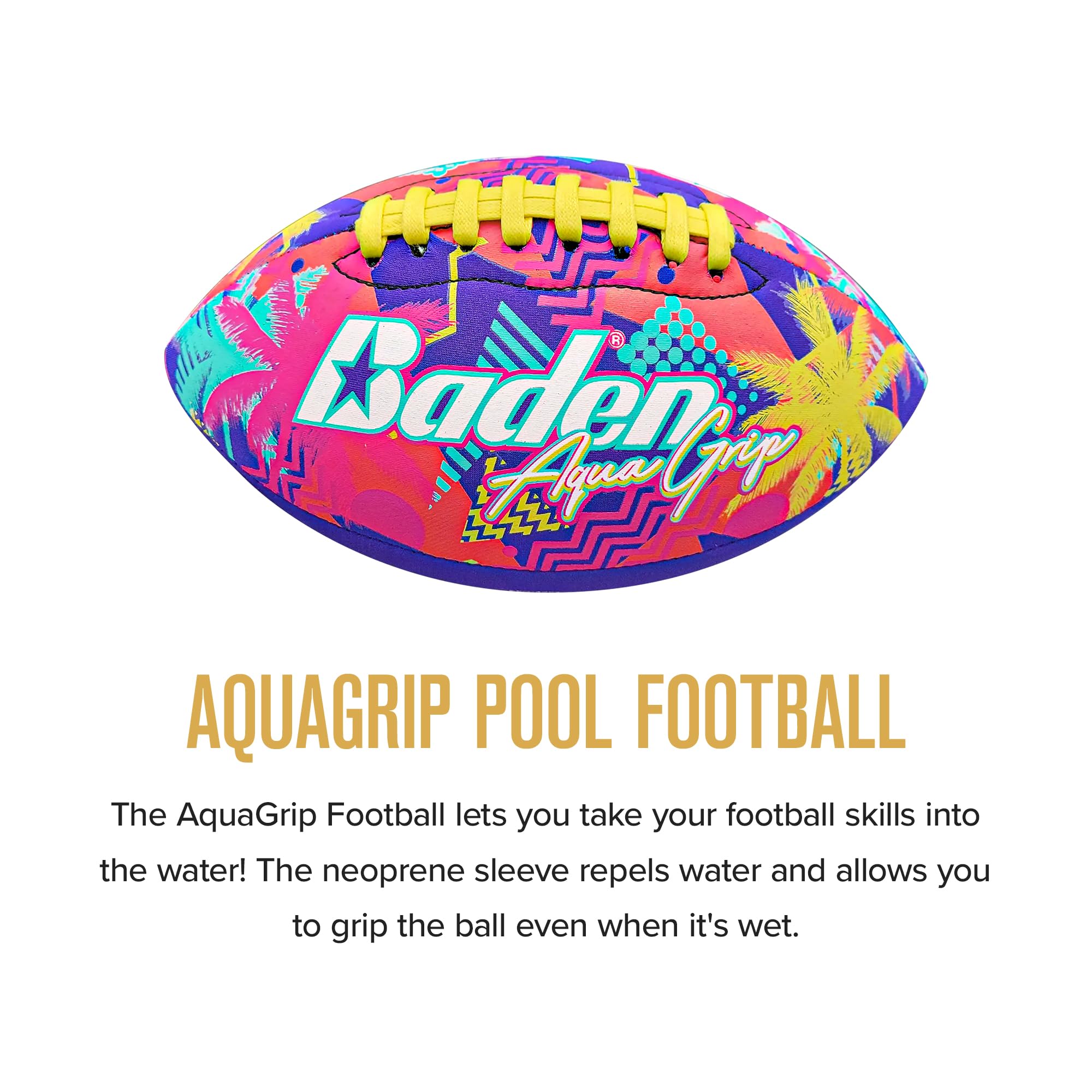 Baden Aquagrip Soft Neoprene Cover for Swimming Pool Balls - Non-Slip Waterproof Protection for Beach, Pool & Backyard Games