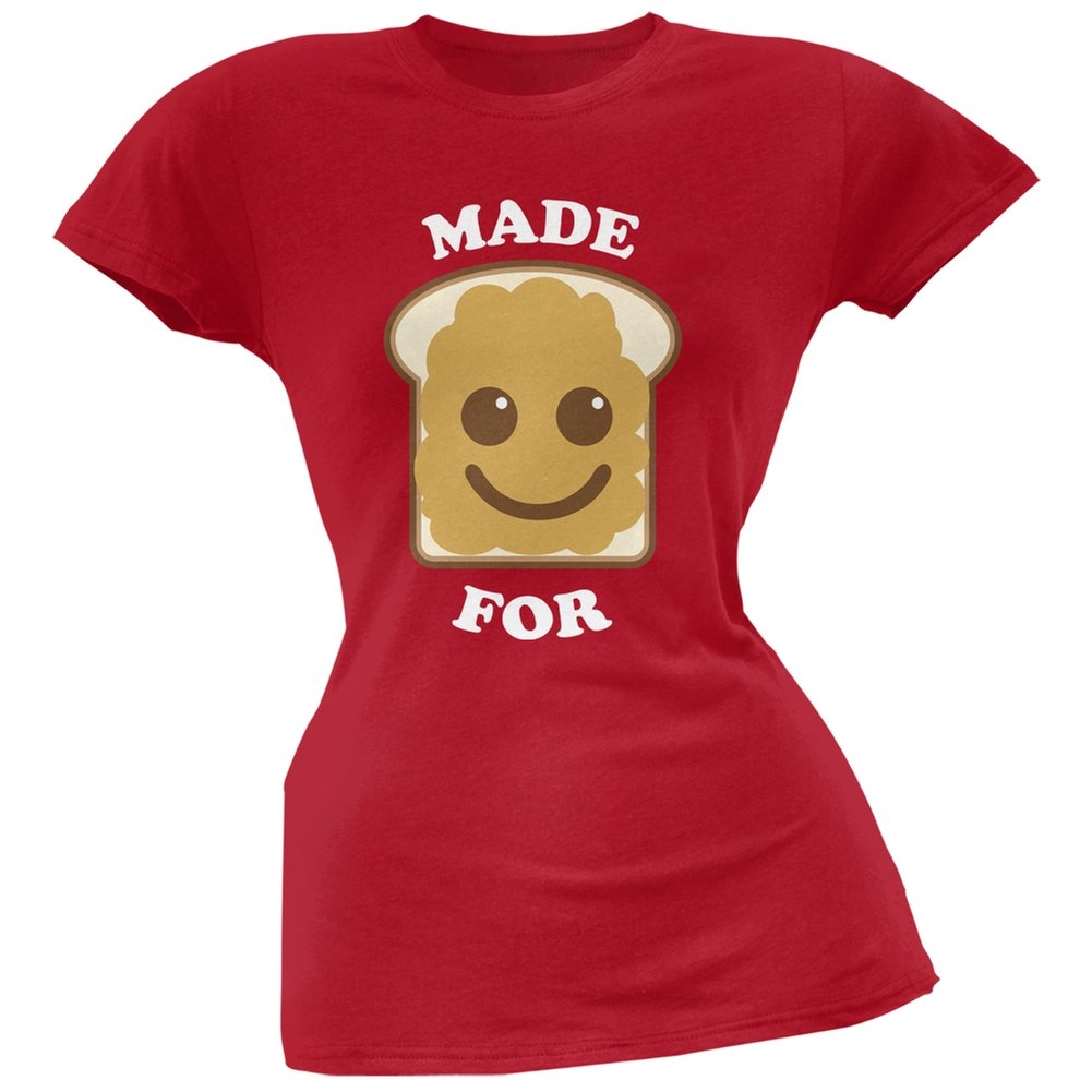 Funny Couples Peanut Butter Sandwich Matching T-Shirts - Soft Red Junior Tees for Him & Her (2X-Large) - Perfect for Valentine's Day, Anniversary Gifts & Couple Outfits