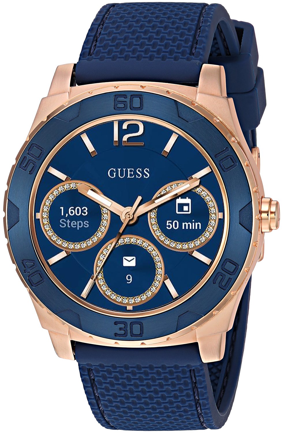 GUESS Men's Smart Watch with Stainless Steel Band, Android Wear OS, Touch Screen, Fitness & Sleep Tracker - Perfect for Workouts, Running & Daily Wear