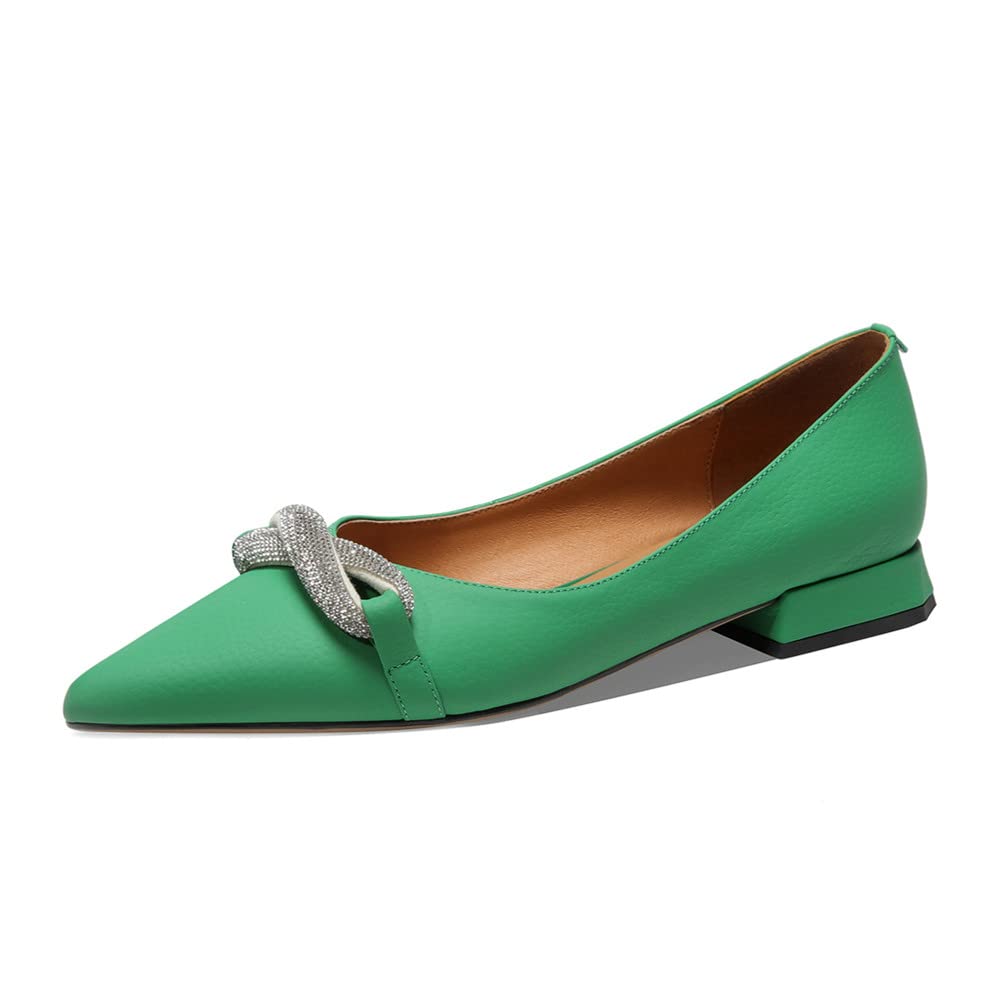 TinaCus Women's Pointed Toe Slip On Flats - Genuine Leather Handmade Comfortable Loafers for Work, Office & Casual Wear