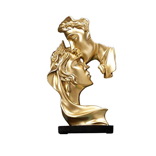 TWDYC Nordic Style Kiss Sculpture - Romantic Couple Statue for Home Decor, Valentine's Day & Wedding Gift - Perfect for Living Room, Bedroom & Bookshelf Decoration (Color: A)