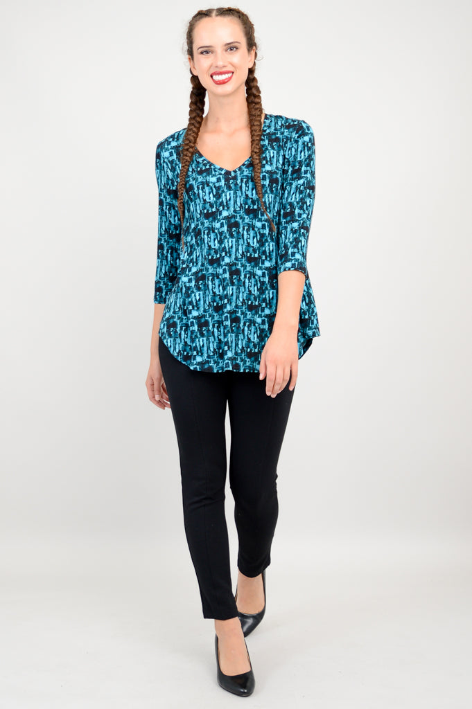Jackie 3/4 Sleeve Women's Tops - Soft Bamboo Fabric, Breathable & Comfortable, Brickstone Color - Perfect for Yoga, Workout & Casual Wear