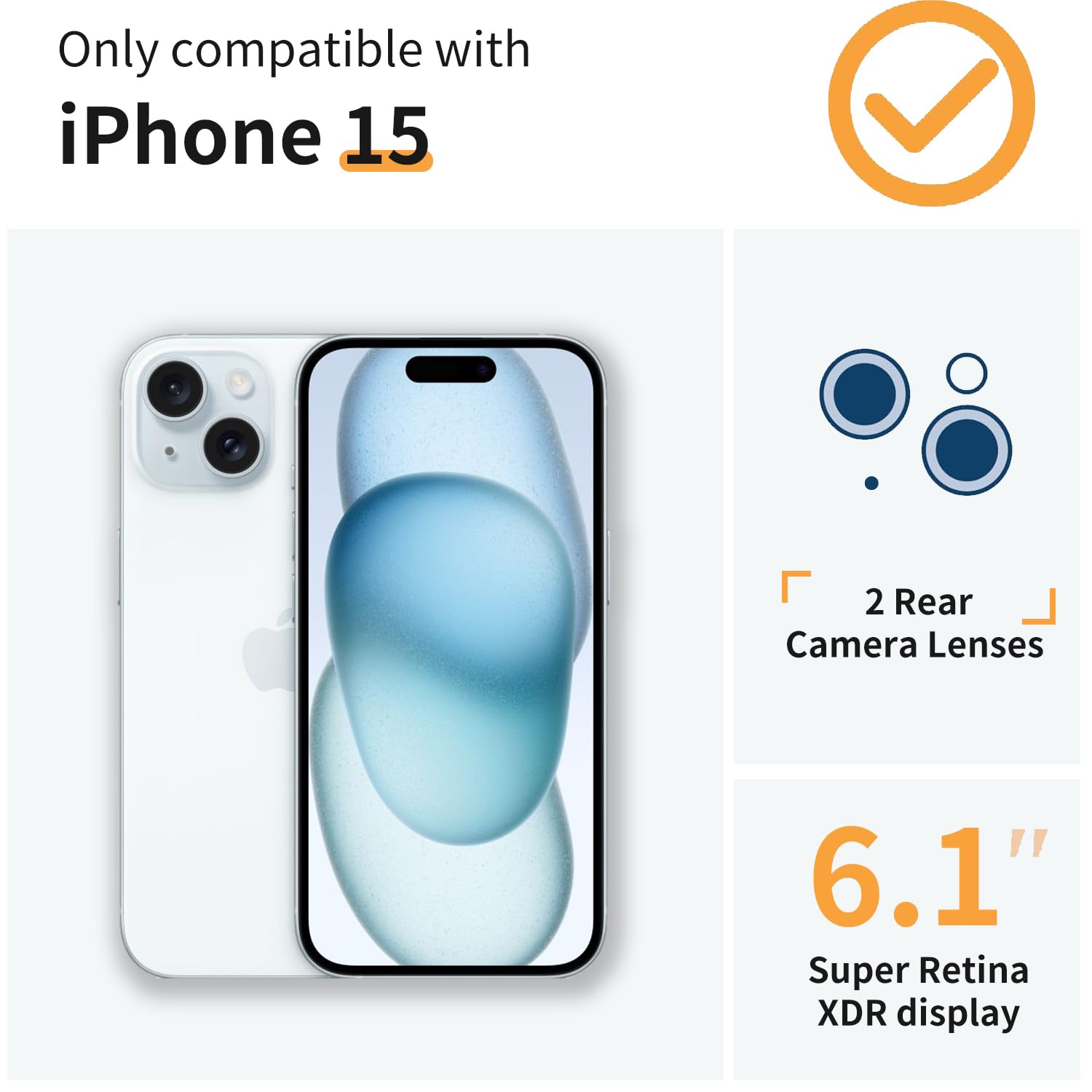 Elegant Floral Clear iPhone 15 Case with Built-in Screen Protector | Shockproof Soft Bumper Cover for Women | 6.1 Inch Protective Phone Case (2023 Model, Flower-4) | Perfect for Everyday Use, Work & Travel