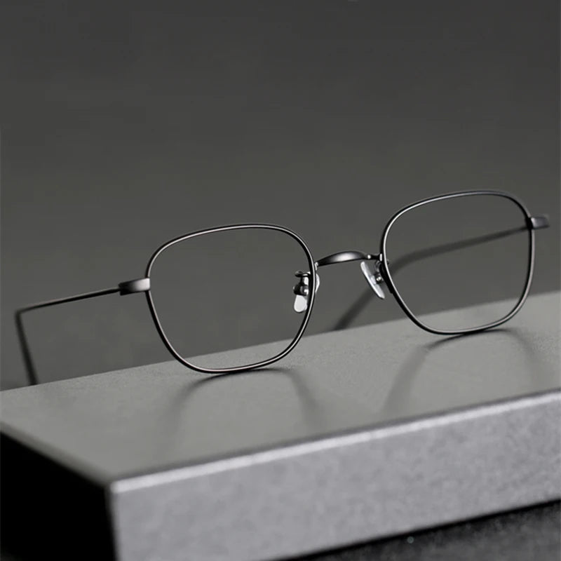 Stylish Black Unisex Titanium Square Eyeglasses - Lightweight 199g for Work, Reading & Fashion