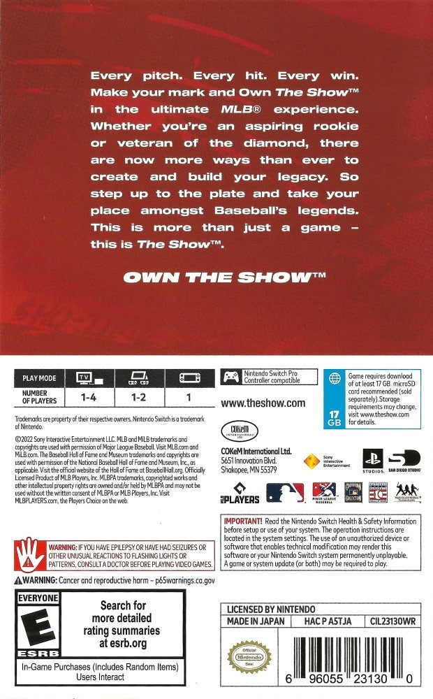 MLB The Show 22 for Nintendo Switch - Pre-Owned Baseball Video Game | Perfect for Sports Fans & Switch Gamers