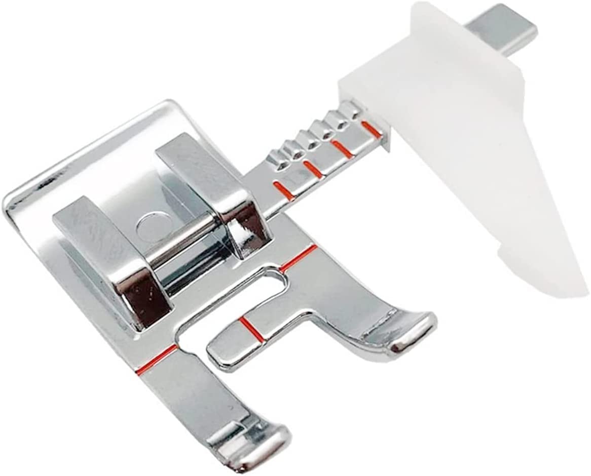 MoTrent Adjustable Guide Presser Foot for Low Shank Snap-On Sewing Machines - Compatible with Brother, Babylock, Singer, Janome, Juki & New Home - Silver Standard Sewing Foot for Quilting, Hemming & Straight Stitching