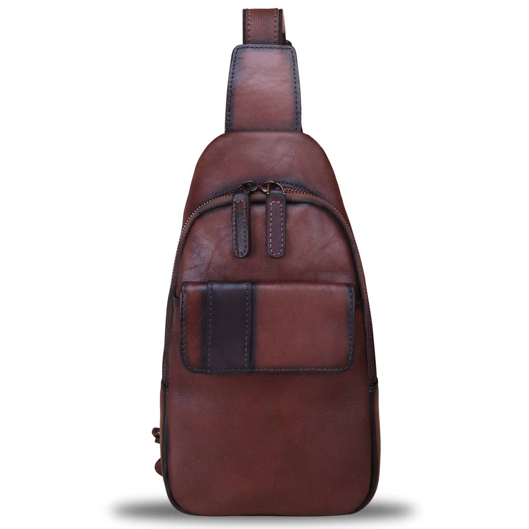 LRTO Genuine Leather Sling Bag for Women & Men - Handmade Crossbody Chest Backpack - Perfect for Travel, Work & Everyday Use