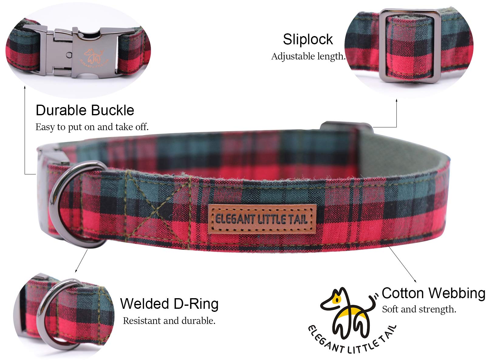 Elegant Small Bow Tie Dog Collar - Adjustable Cotton & Webbing Pet Collar for Small, Medium & Large Dogs and Cats - Perfect for Daily Walks, Grooming & Special Occasions
