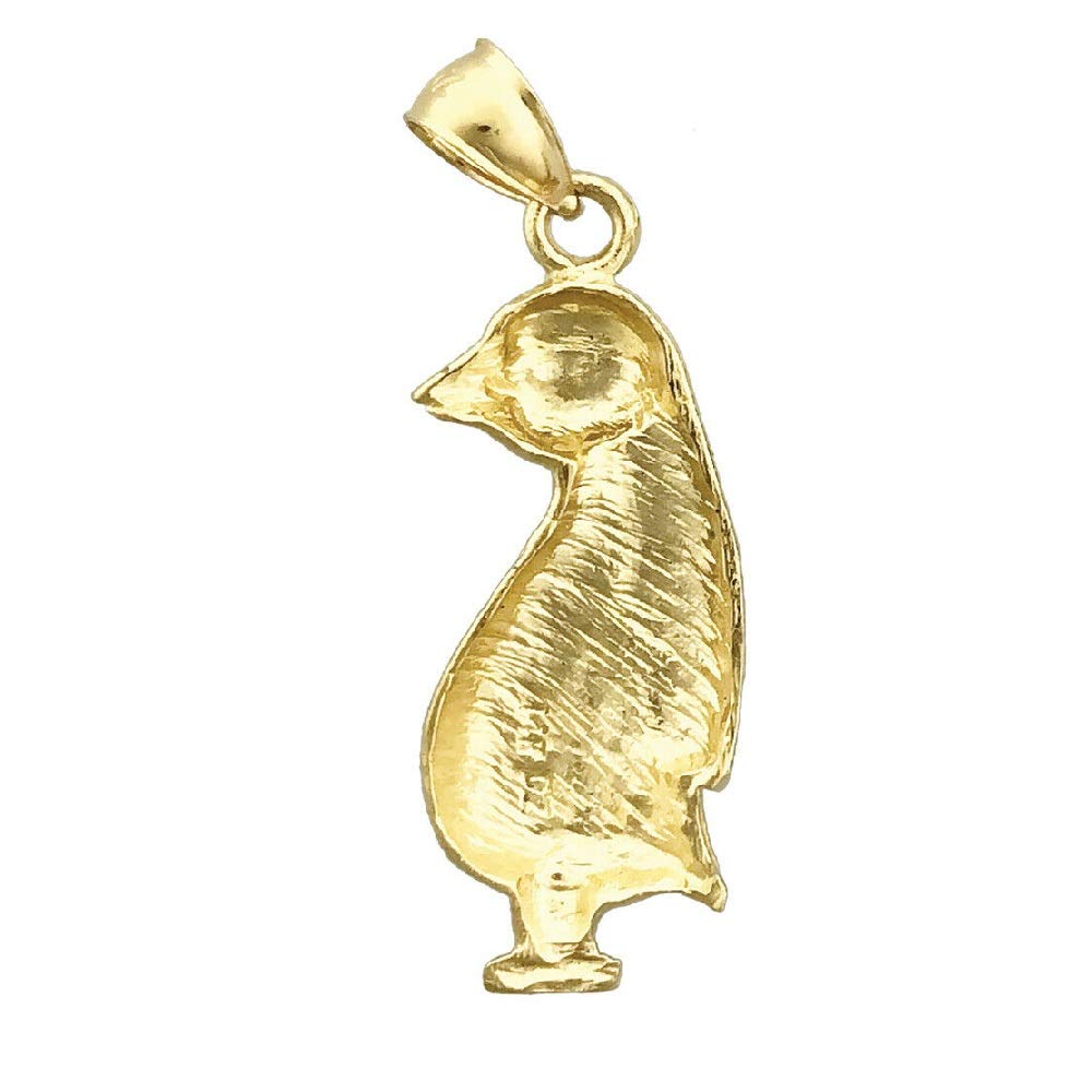 14K Yellow Gold Penguin Pendant Charm Necklace - Handmade in USA - Perfect Gift for Animal Lovers & Jewelry Collectors - Ideal for Birthdays, Anniversaries and Christmas Gifts