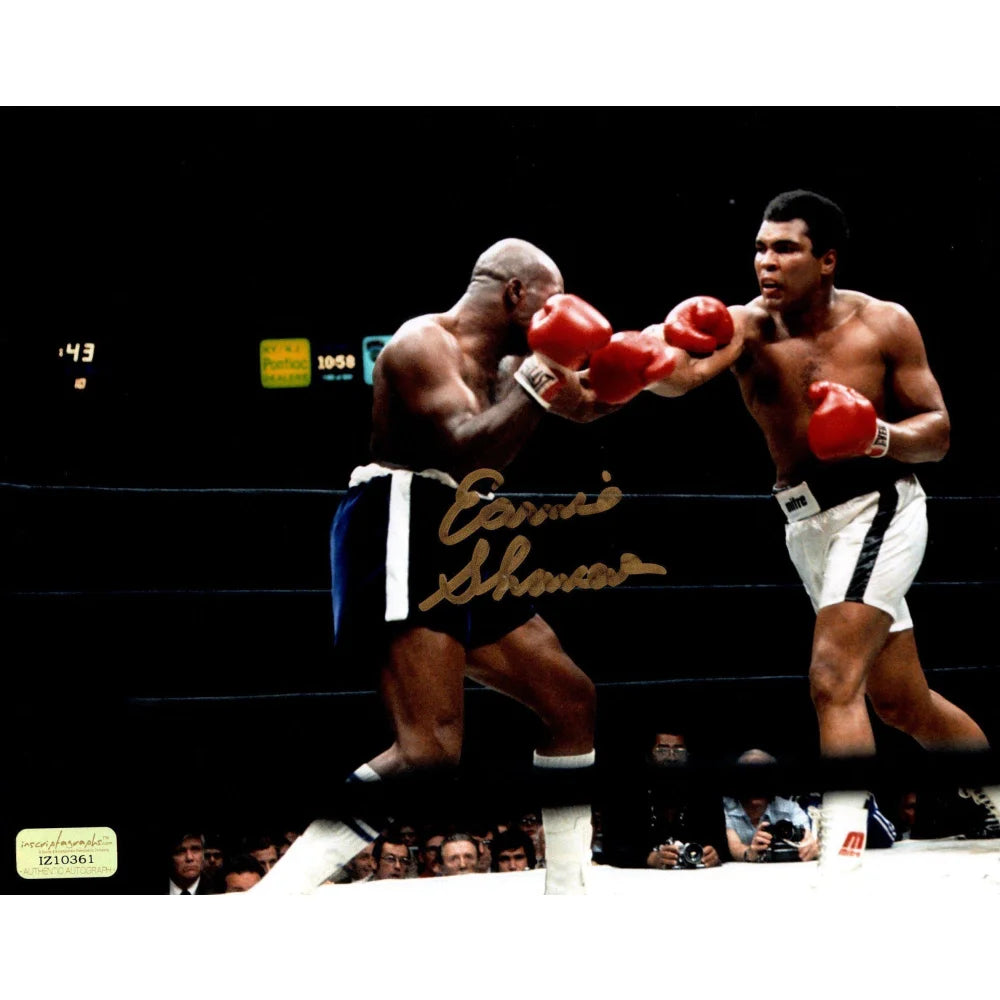 Authentic Earnie Shavers vs. Muhammad Ali Signed 8x10 Photo - Inscriptagraphs COA Autograph - Perfect for Boxing Memorabilia Collectors & Sports Fans Display