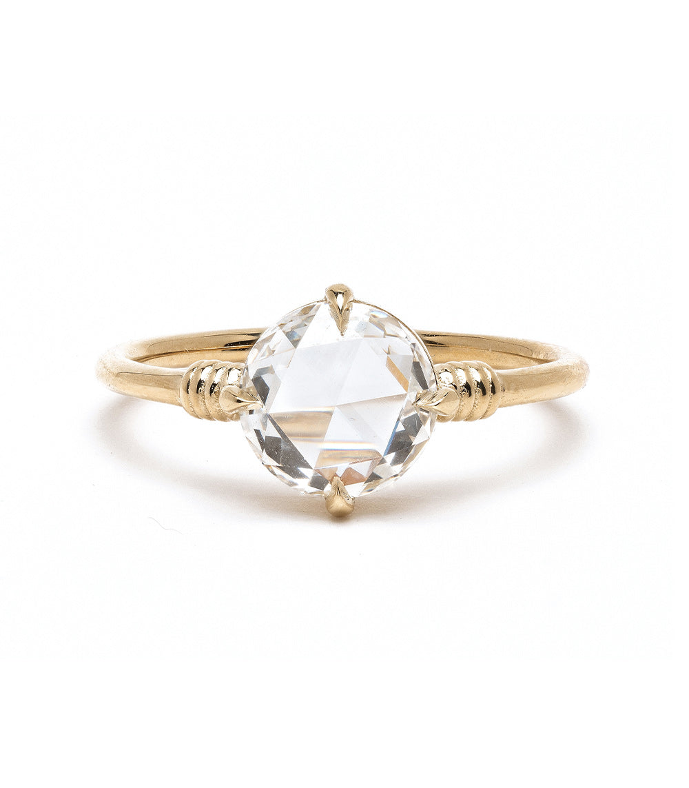 Teodora Rose Cut Lab Grown Diamond Engagement Ring for Women - 1.5 Carat Oval Shape 14K White Gold Wedding Band, Perfect for Proposals, Anniversaries & Bridal Jewelry Gifts