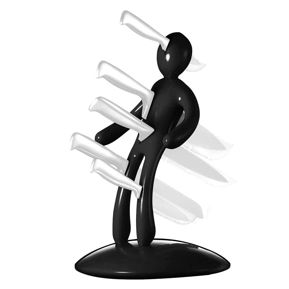 Stainless Steel Humanoid Knife Block Holder - 5 Slot Knife Stand with Creative Design for Kitchen Organization | Dark Humor Novelty Gift for Chefs & Cooking Enthusiasts | Perfect for Home Kitchens, Restaurants & Culinary Gifts