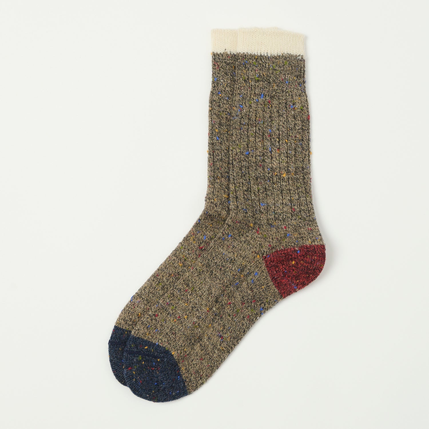 Patapaca Cosmic Moon Socks - Kahki, Red & Blue Color Block Design - Comfortable Novelty Socks for Women & Men - Perfect for Yoga, Gifts & Everyday Wear
