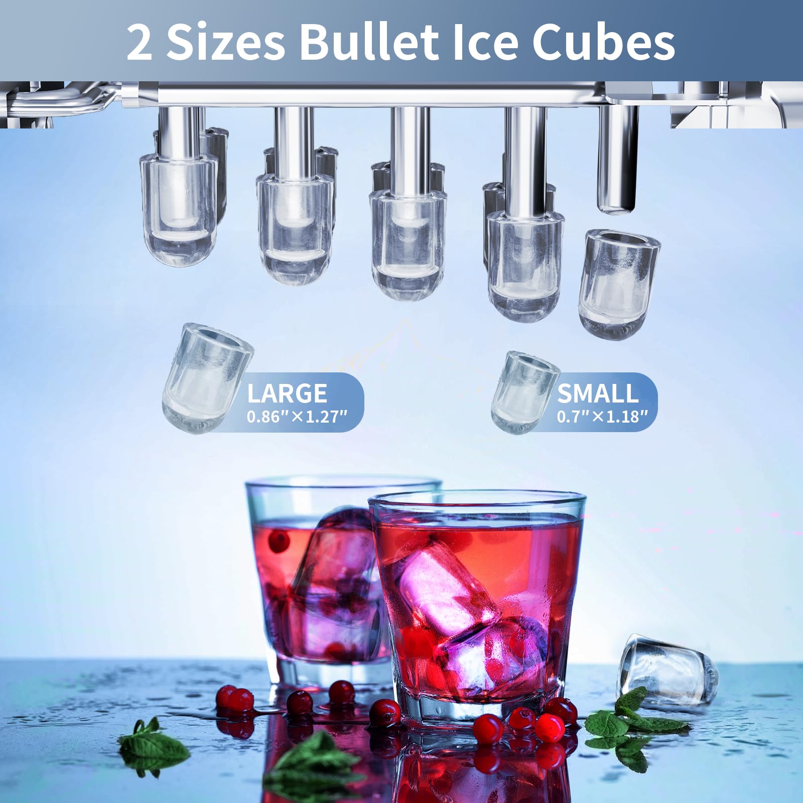 Antarctic Star Portable Countertop Ice Maker - 26 lbs Daily Output, 9 Ice Cubes in 6 Minutes, Self-Cleaning Ice Machine with One-Touch Operation & 2 Ice Size Options - Perfect for Home Kitchen, Office, Dorm Room, RV, Camping & Outdoor Parties (Grey)